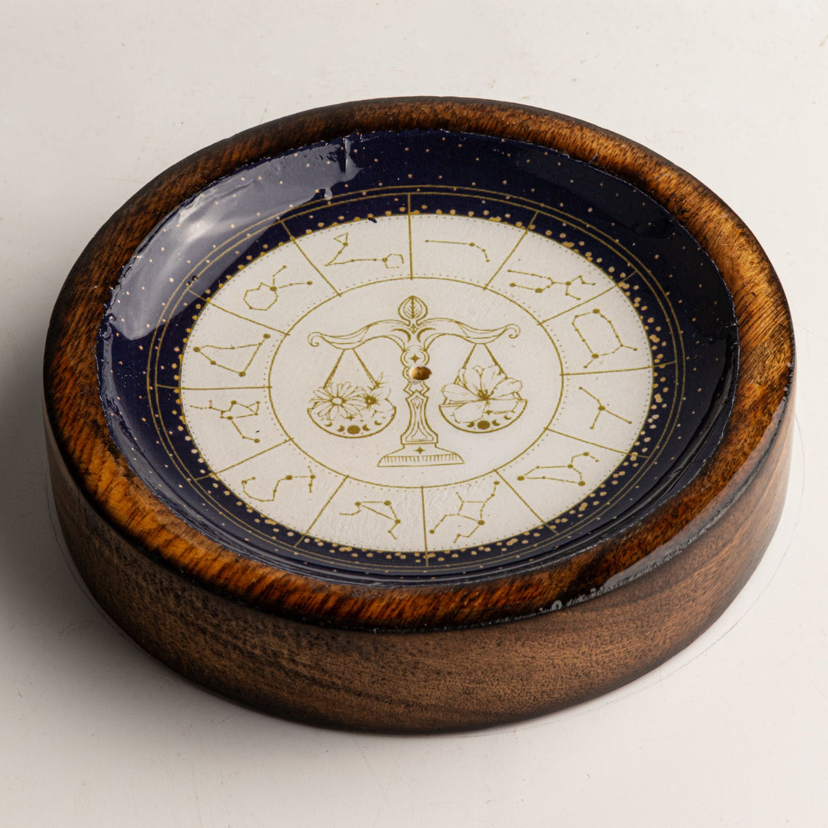 Libra Mango Wood Mini Bowl & Incense Stick Holder