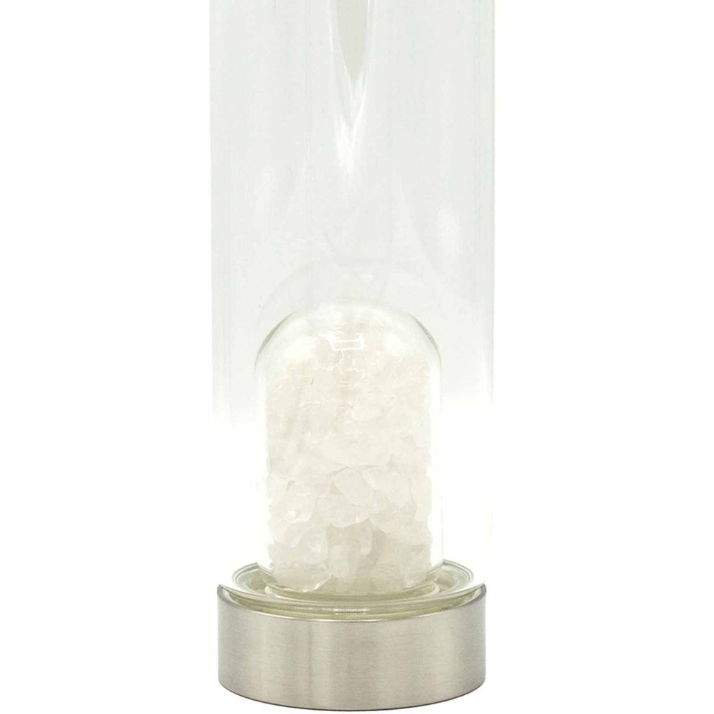 Clear Quartz Crystal Water Bottle | Chip Stones | Cleansing & Clarity
