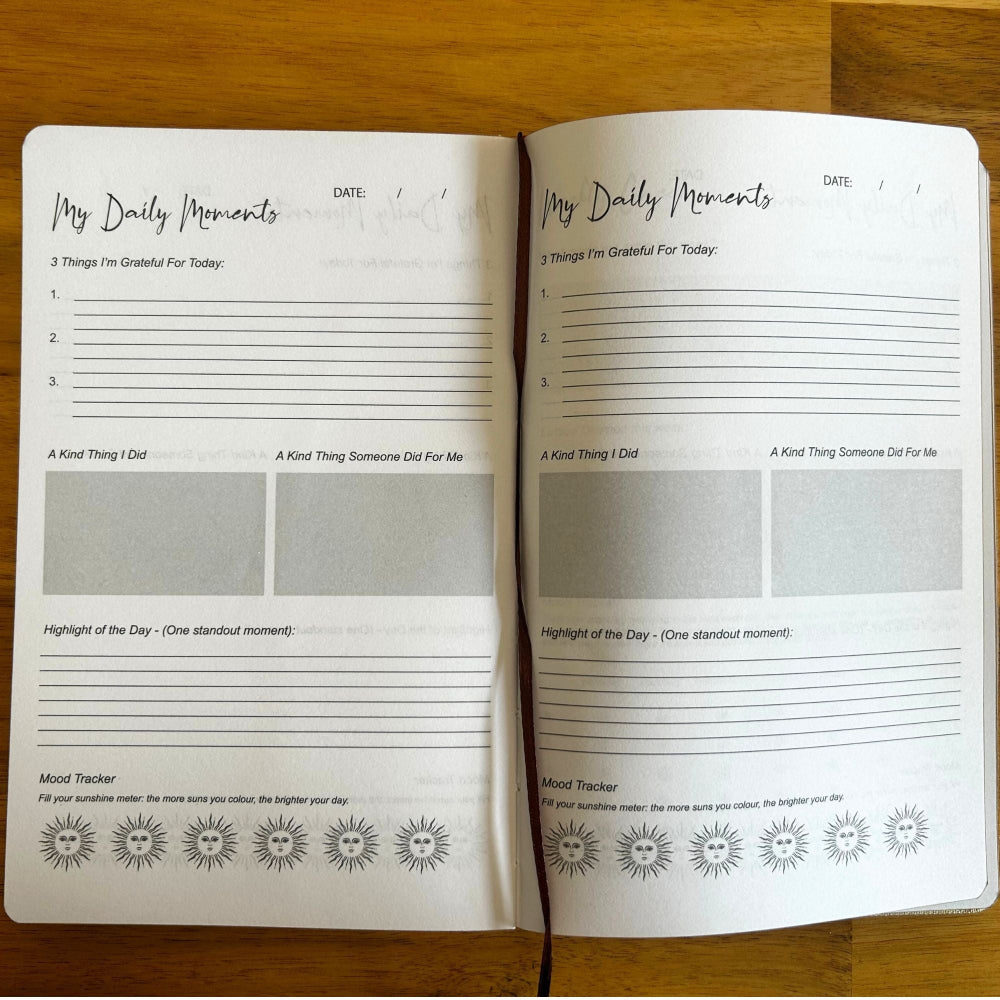 My Days are Full of Sun Ivory Gratitude Journal with Gold Lining