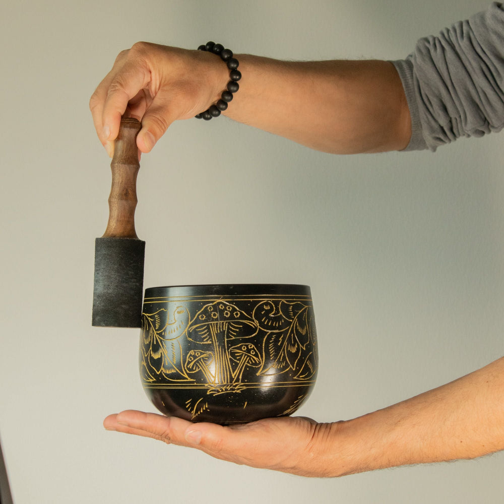 The Mushroom Cauldron Singing Bowl — Gold