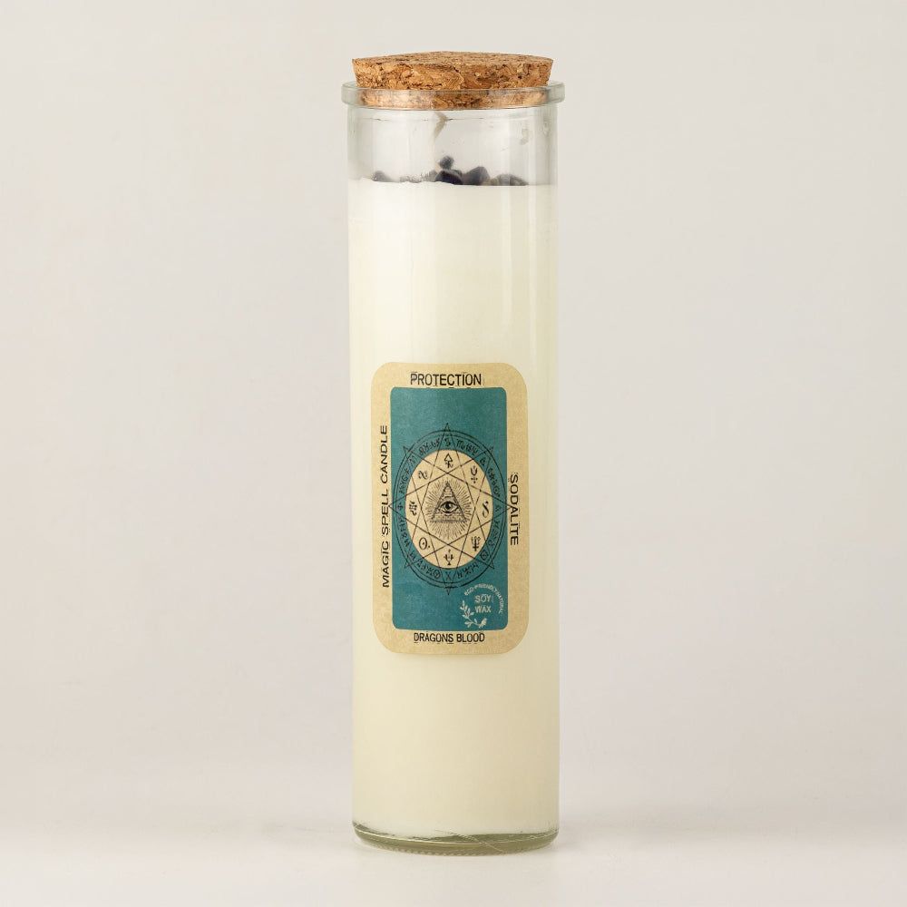 Protection Magic Spell Candle | Dragon’s Blood & Sodalite