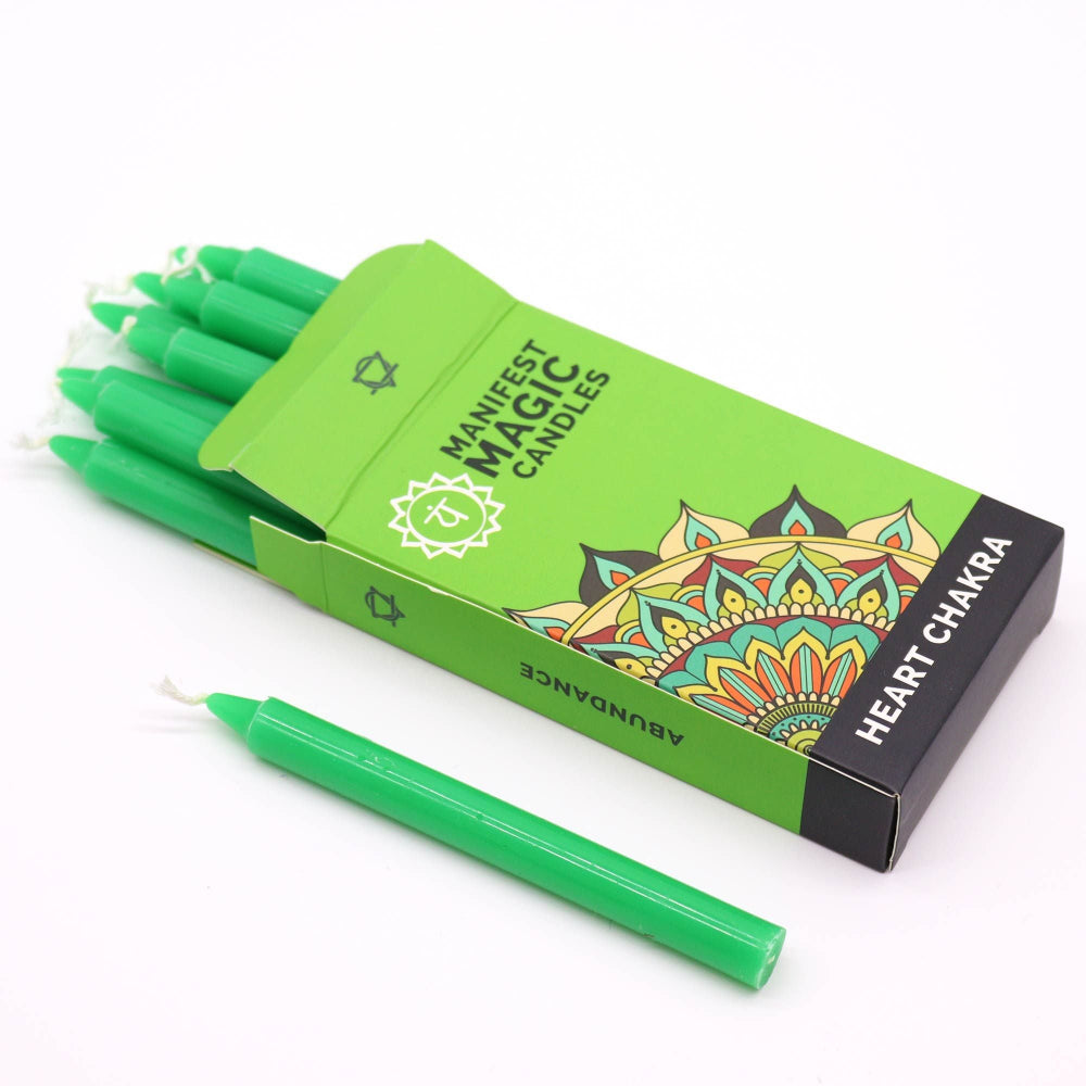 Green Heart Chakra Manifest Magic Candles (pack of 12)