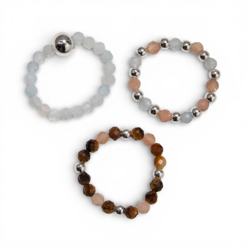 The Sea Sunset Ring Set — Nymph Gemstone Collection