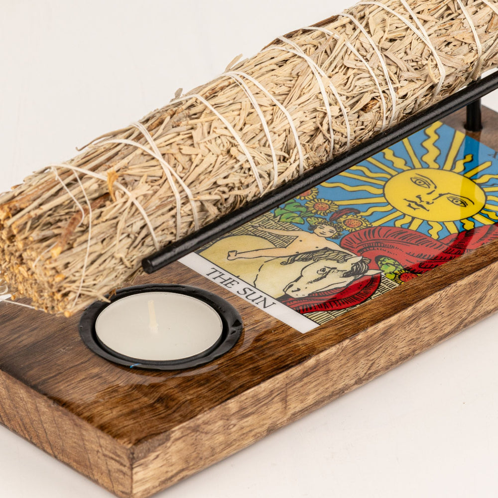 The Sun Large Enamelled Sage Stick Burner