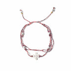 Multistrand bracelet with beads on a white background