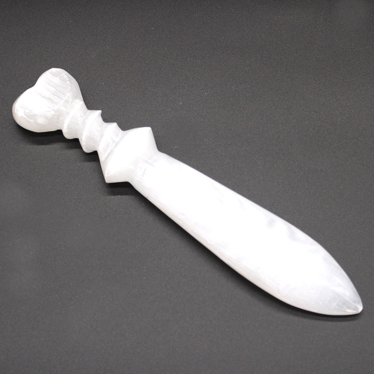 Selenite Spiral Ritual Knife | 25cm