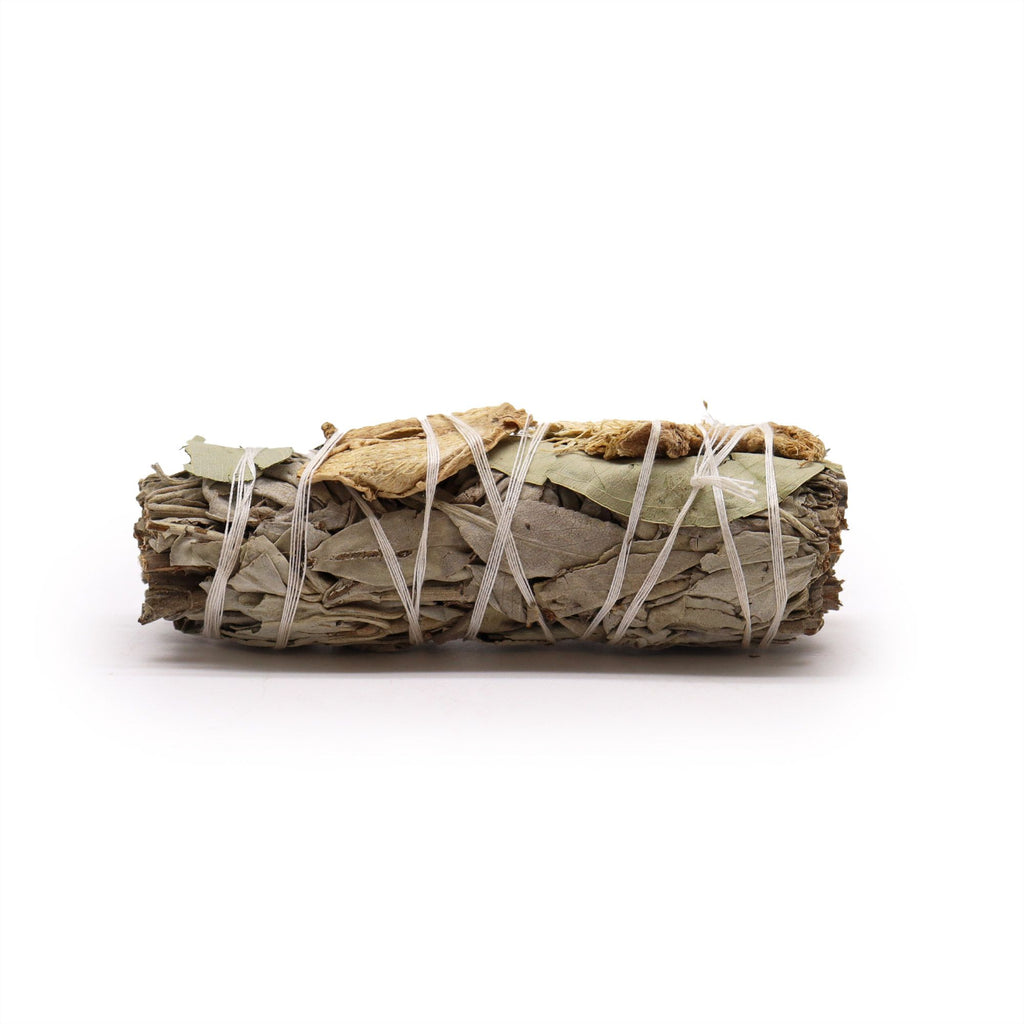 White Sage, Eucalyptus & Ginger Smudge Stick | 10cm