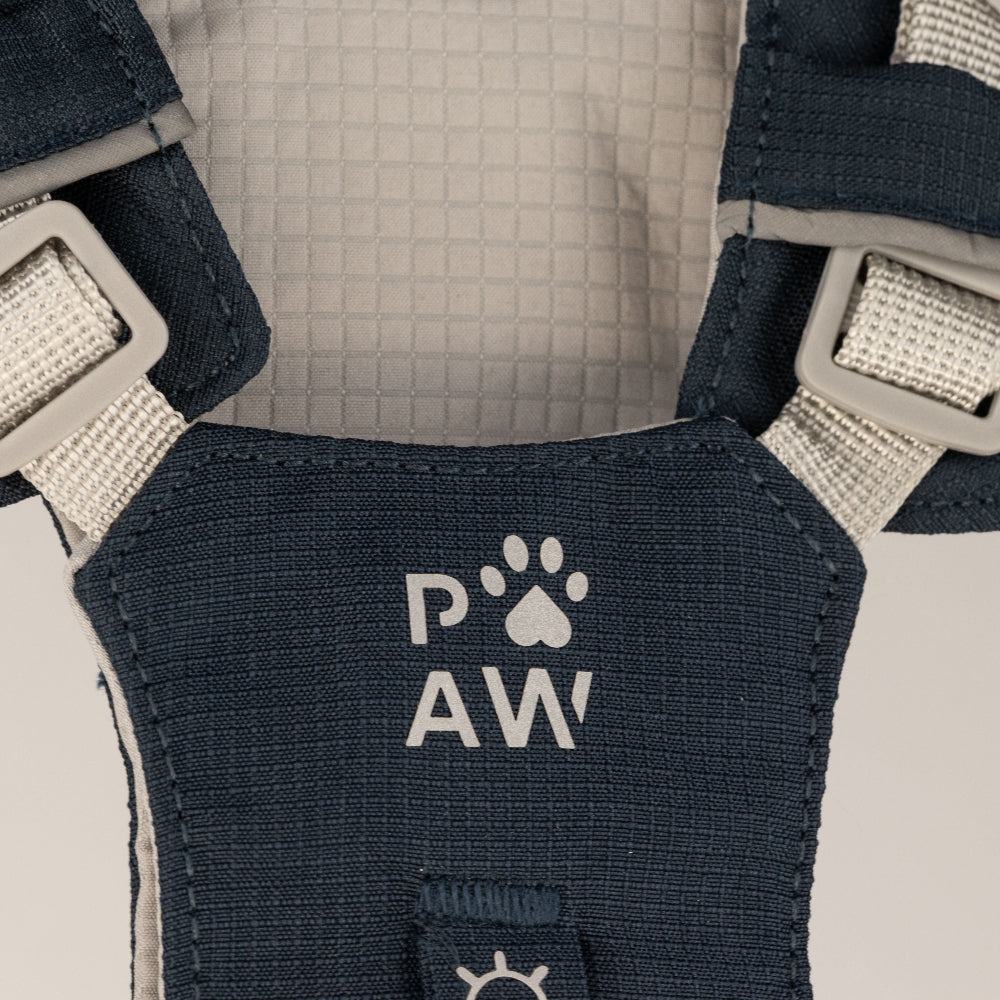 Dog Step-In Guardian Harness with Reflective Mesh & Black Obsidian Charm - Rock Grey - Extra Small (2-4kg)