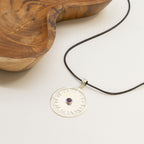 Sun Worship Amethyst Pendant | Silver Plated | 45cm Cord