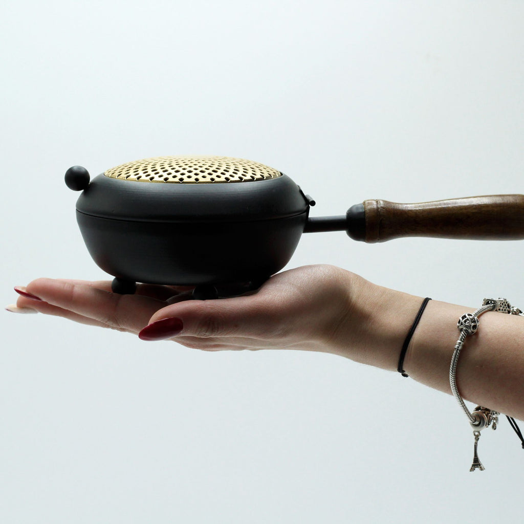 Large Iron Censer Incense Burner - Gold Detail