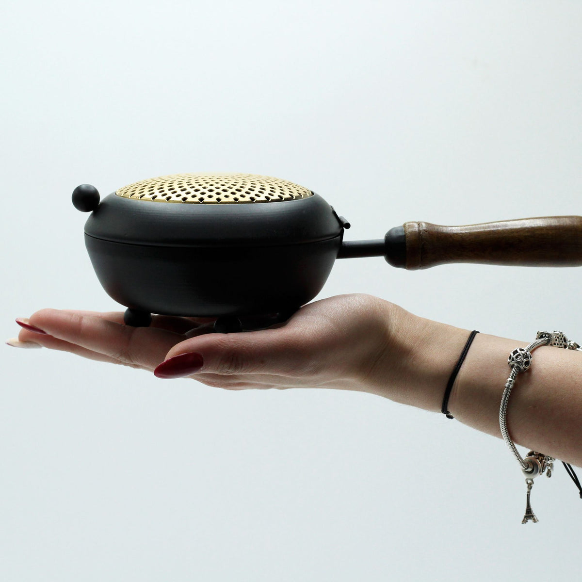 Large Iron Censer Incense Burner - Gold Detail