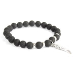 Angel Wing Black Agate Gemstone Bracelet