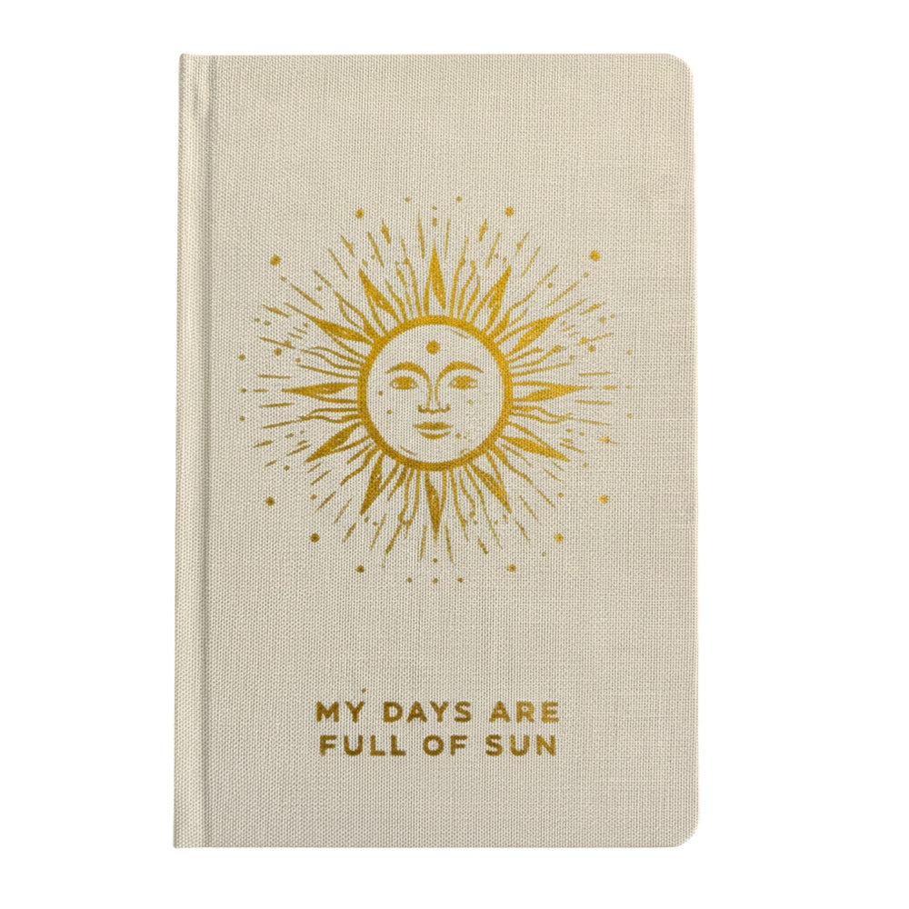 My Days are Full of Sun Ivory Gratitude Journal with Gold Lining
