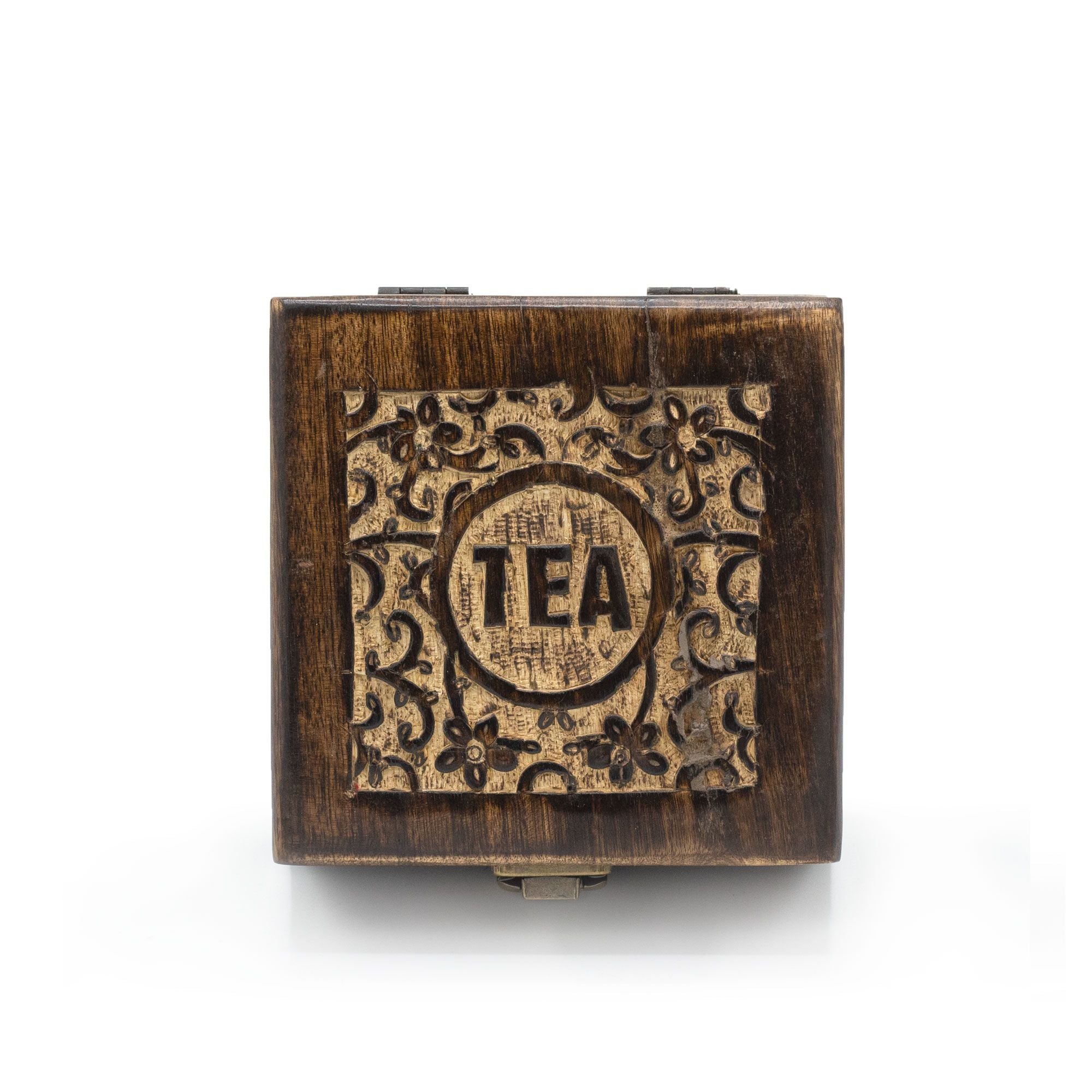 Mango Carved Tea Box 4 compartments