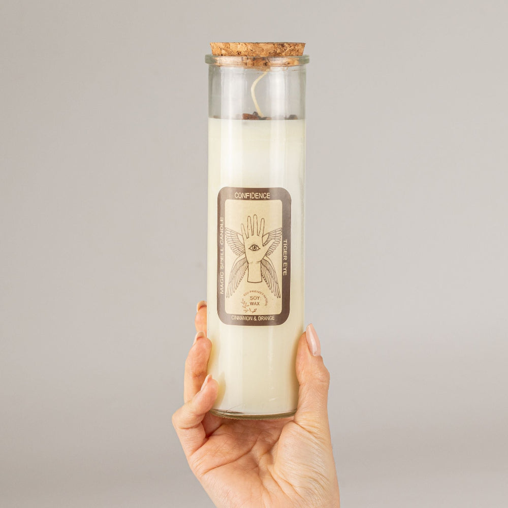 Confidence Magic Spell Candle | Cinnamon & Tiger Eye