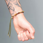 Tiger Eye 18K Gold Plated Gemstone Black String Bracelet