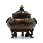 Six Symbols Standing Pot Brass Tibetan Incense Burner