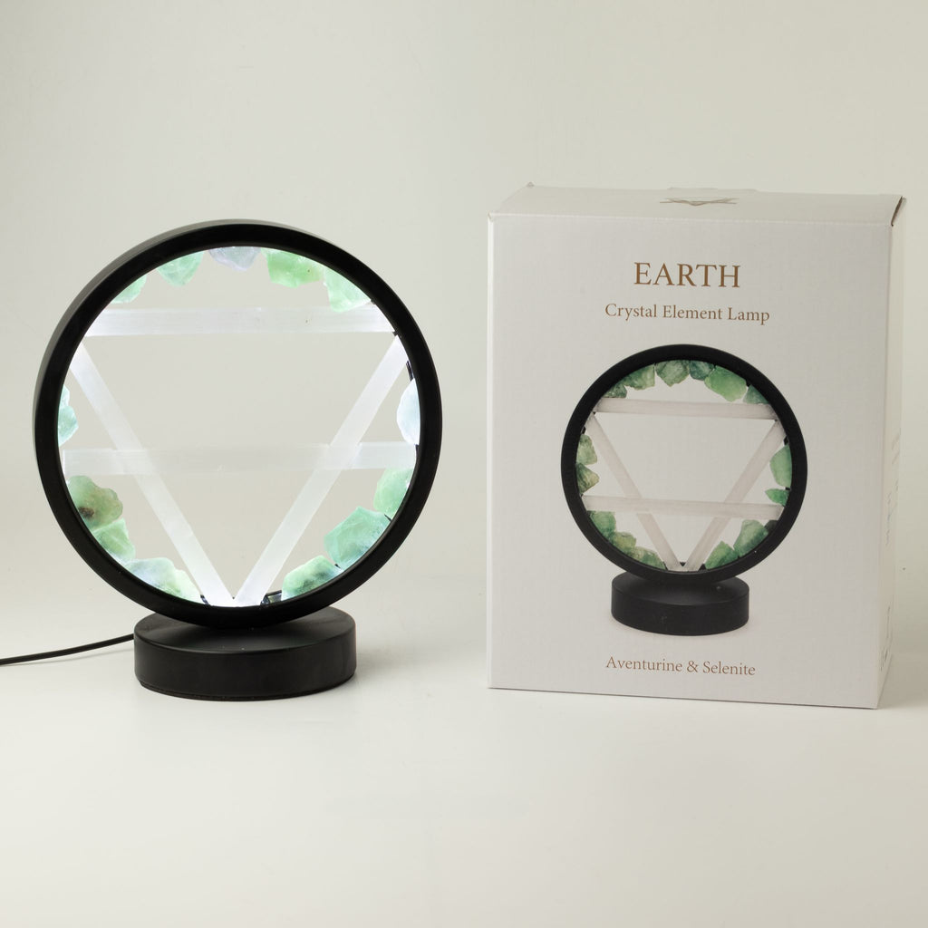 Gemstone Halo Lamp - Earth - Green Aventurine & Selenite