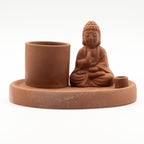 Buddha Natural Terracotta Style Multi Purpose  Incense Plate