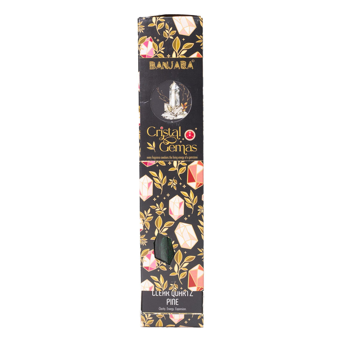Clear Quartz Pine Cristal Gemas Incense Sticks - Banjara