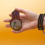 Elephant & Palm Soapstone Hamsa Incense Holder
