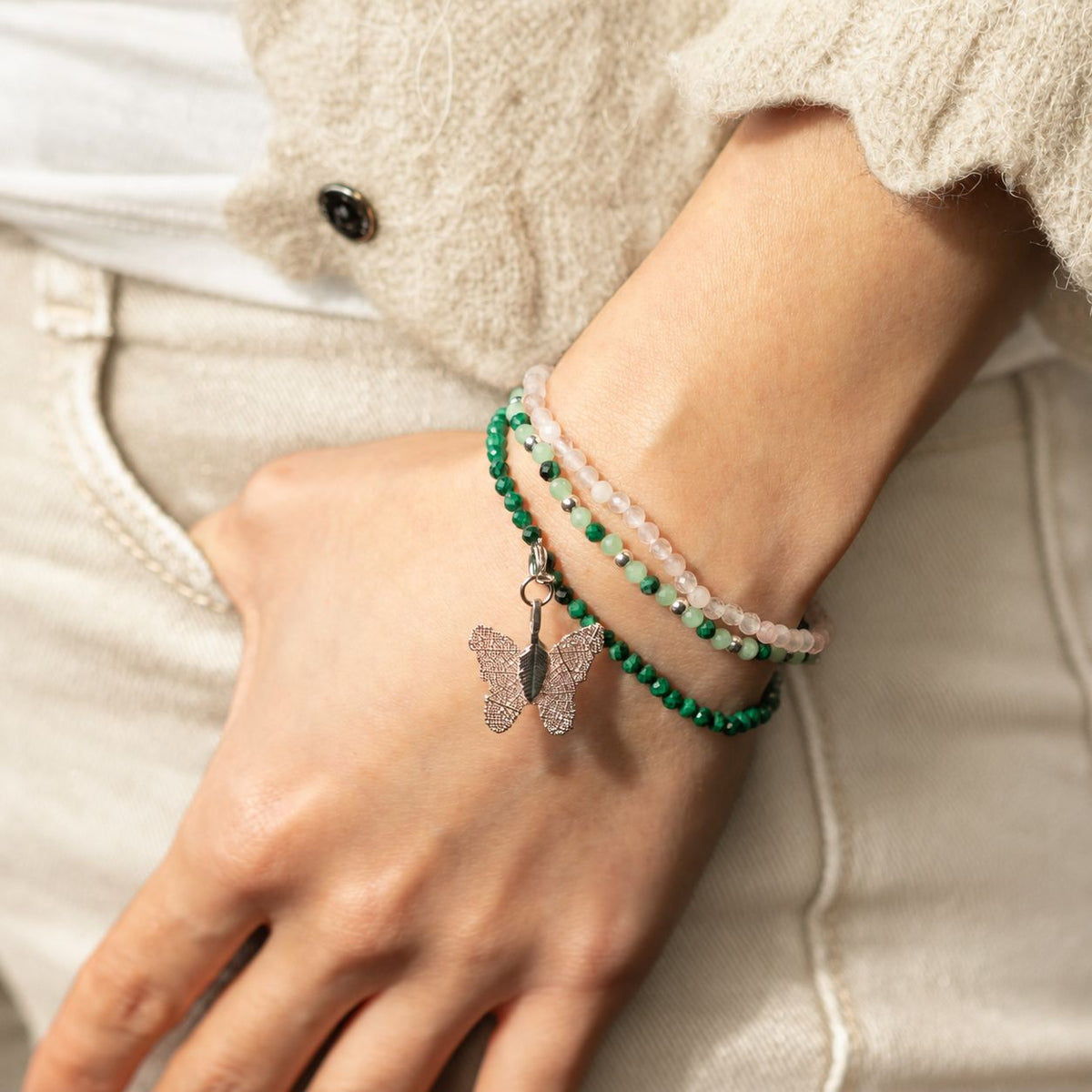 Nymph Spirit Gemstone Bracelet Set - Forest Spirit
