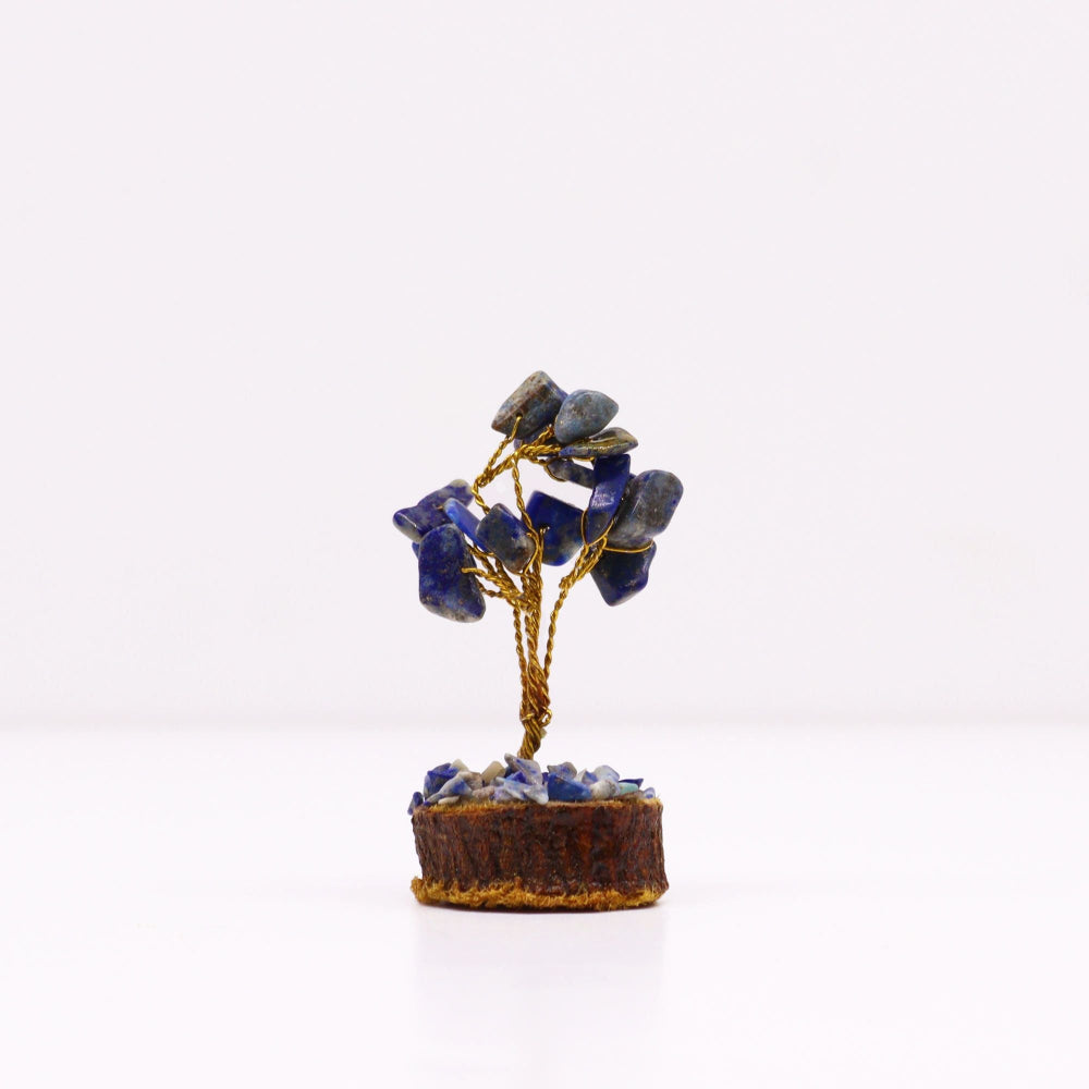 Sodalite (15 stones) Mini Gemstone Tree On Wood Base