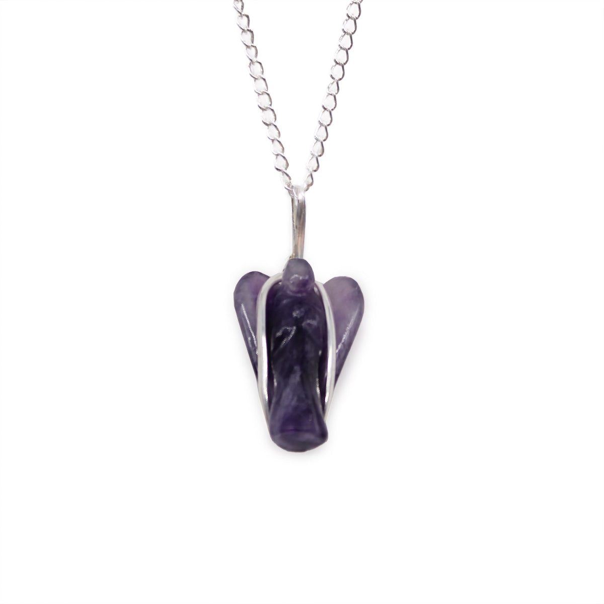 Amethyst Gemstone Guardian Angel Pendant