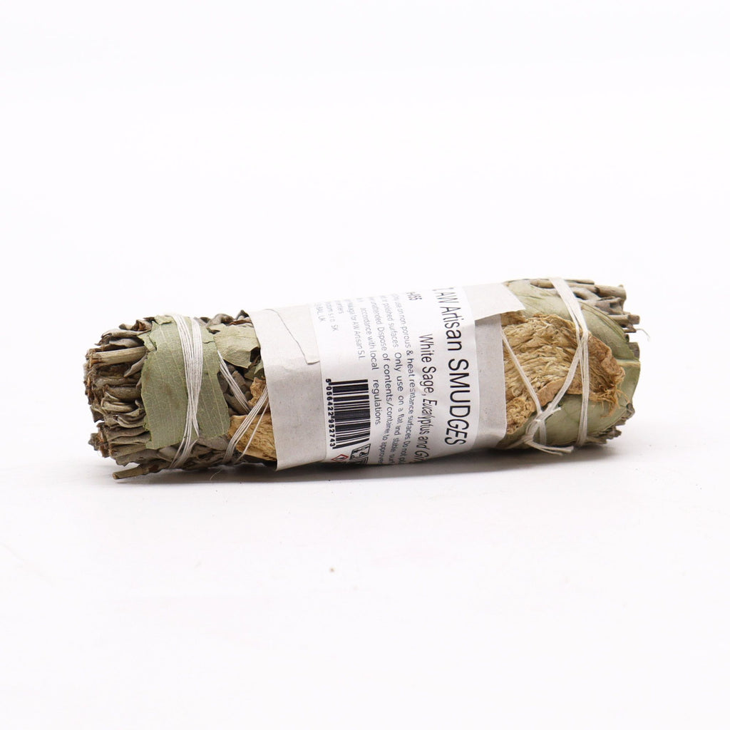 White Sage, Eucalyptus & Ginger Smudge Stick | 10cm
