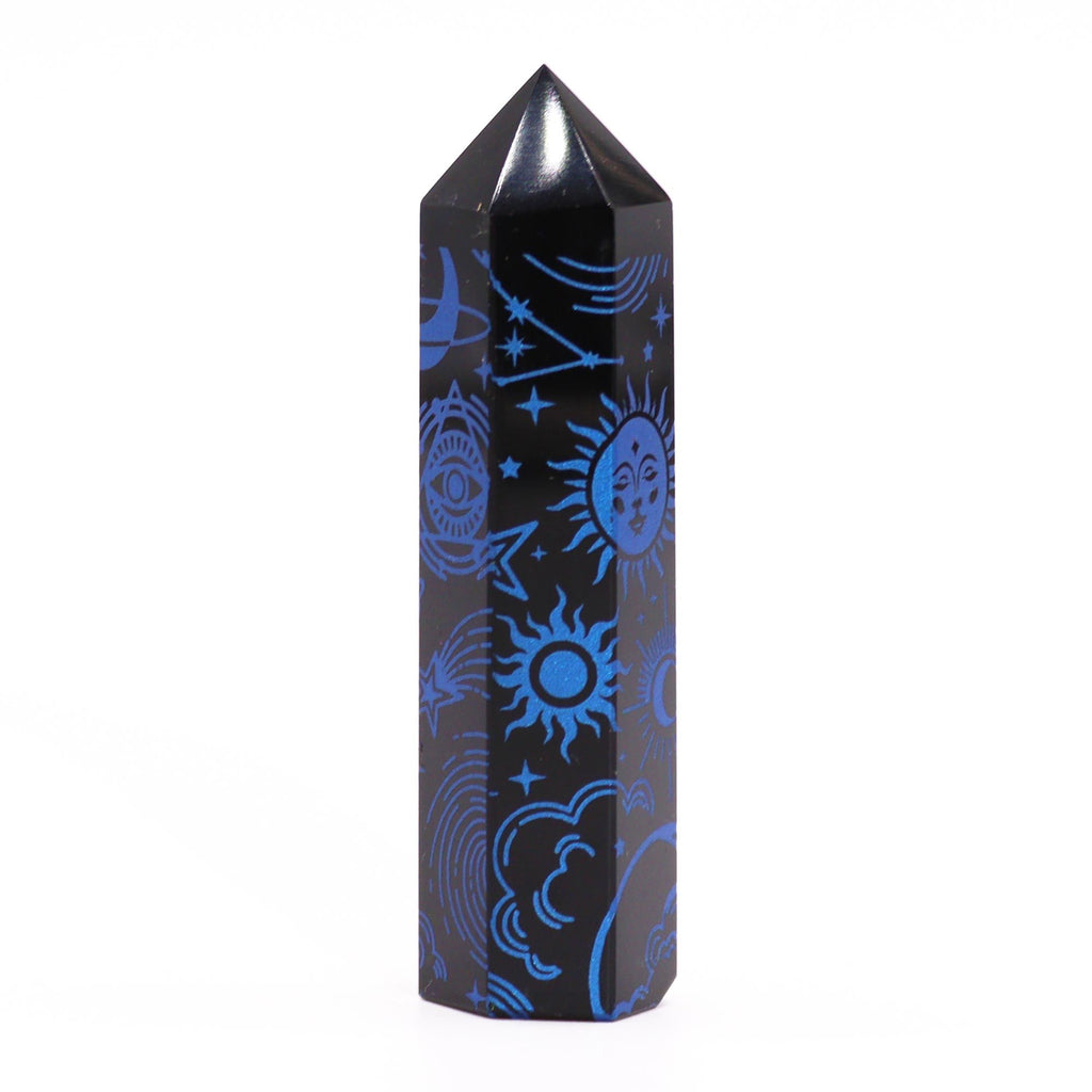 Mystic Story Midnight Blue Black Obsidian Point