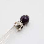 Celestial Prism Wand - Amethyst Moving Crystal Sphere Quartz Stem