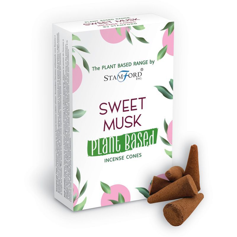 Sweet Musk Incense Cones | Plant Based & Vegan | Stamford Premium | Pack of 12