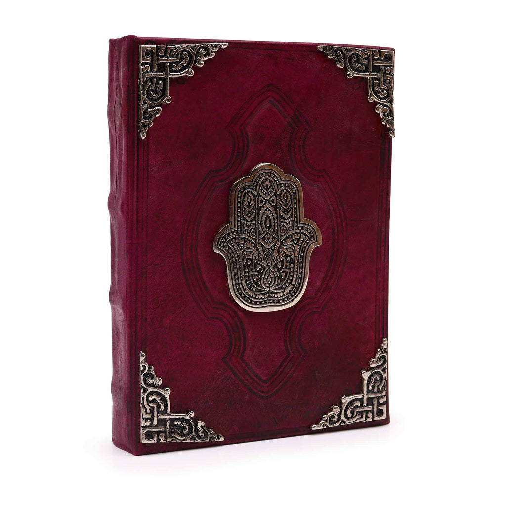 Hefty Red Tan Book - Zinc Hamsa Decor