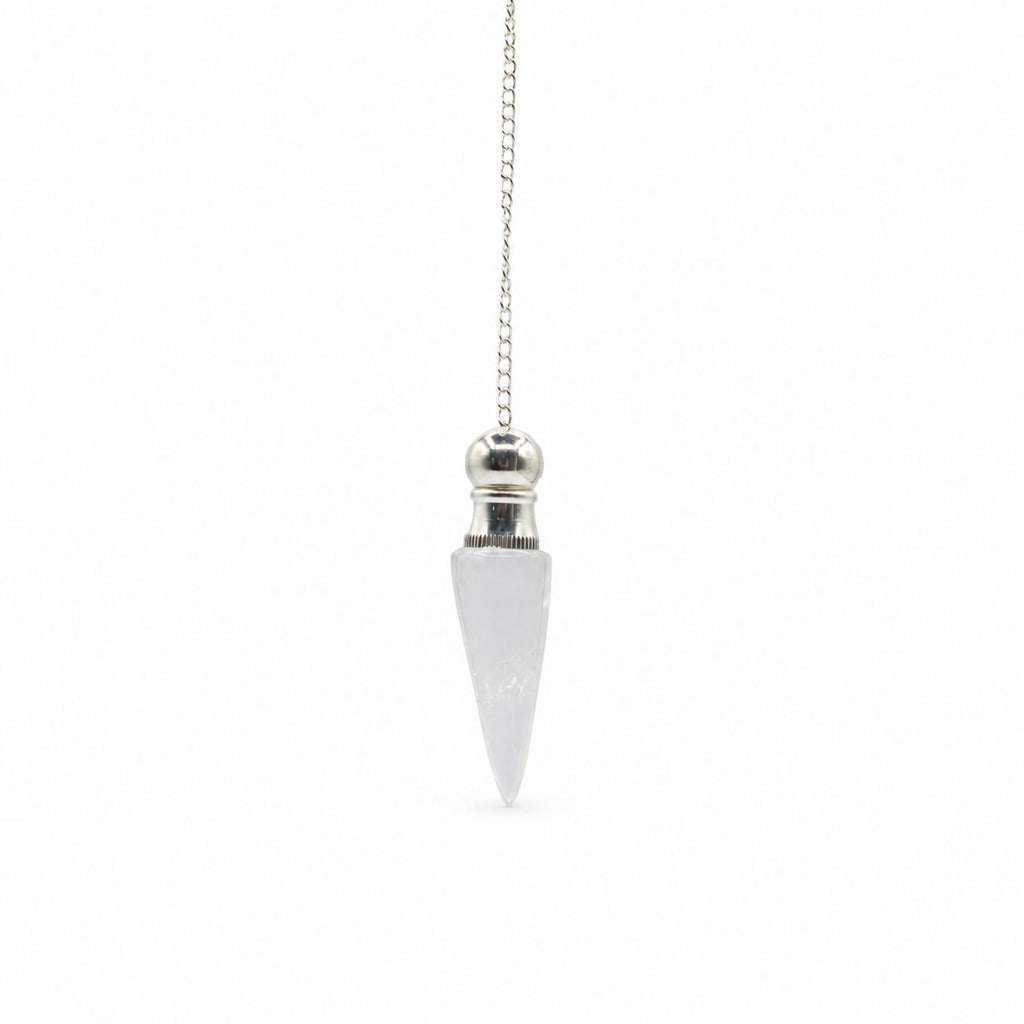 Discovery of Truth | Clear Quartz & Silver Plated Secret Cavity Pendulum