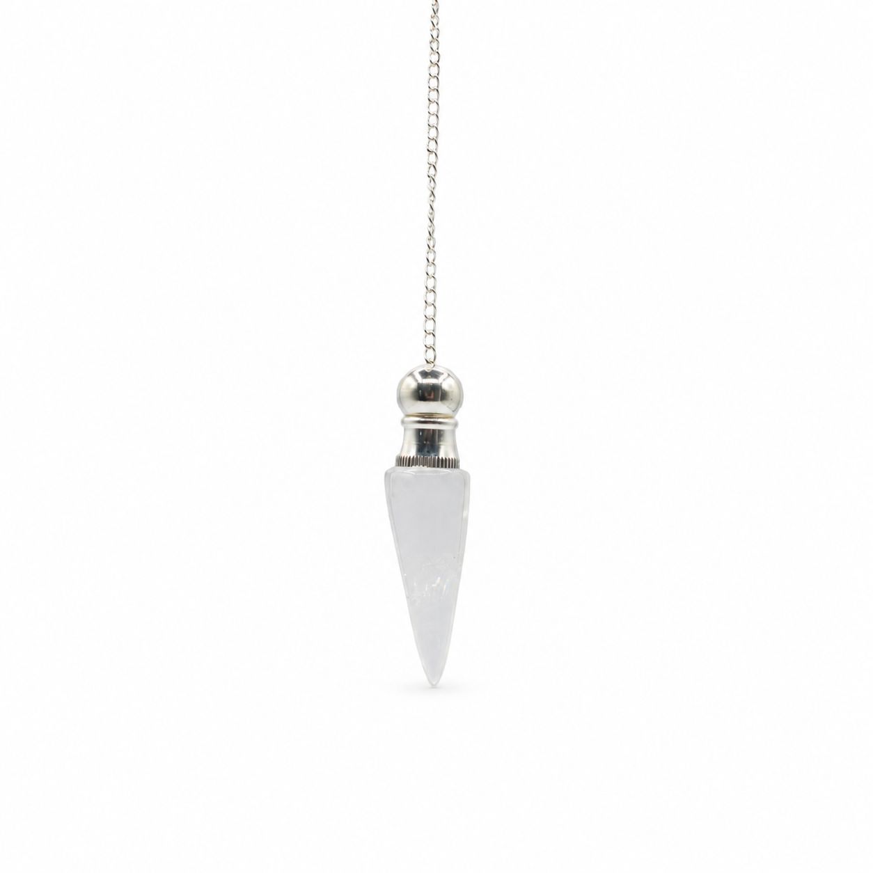 Discovery of Truth | Clear Quartz & Silver Plated Secret Cavity Pendulum