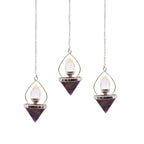 Amethyst & Rock Quartz Gemstone Lantern of Life Pendulum