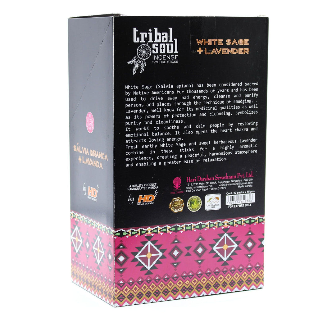 White Sage + Lavender Incense Sticks - Tribal Soul