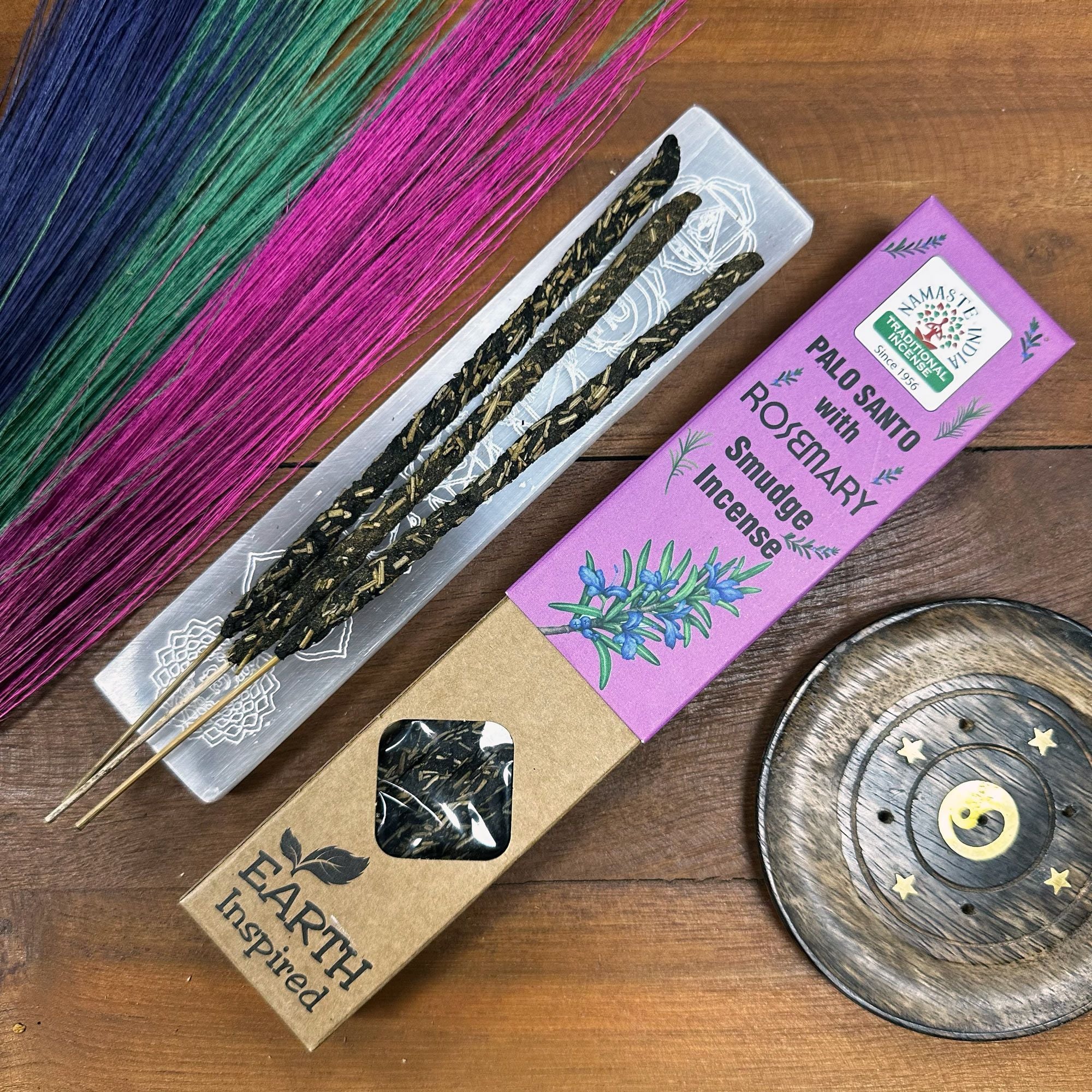 Namaste India Palo Santo & Rosemary Smudge Incense Sticks