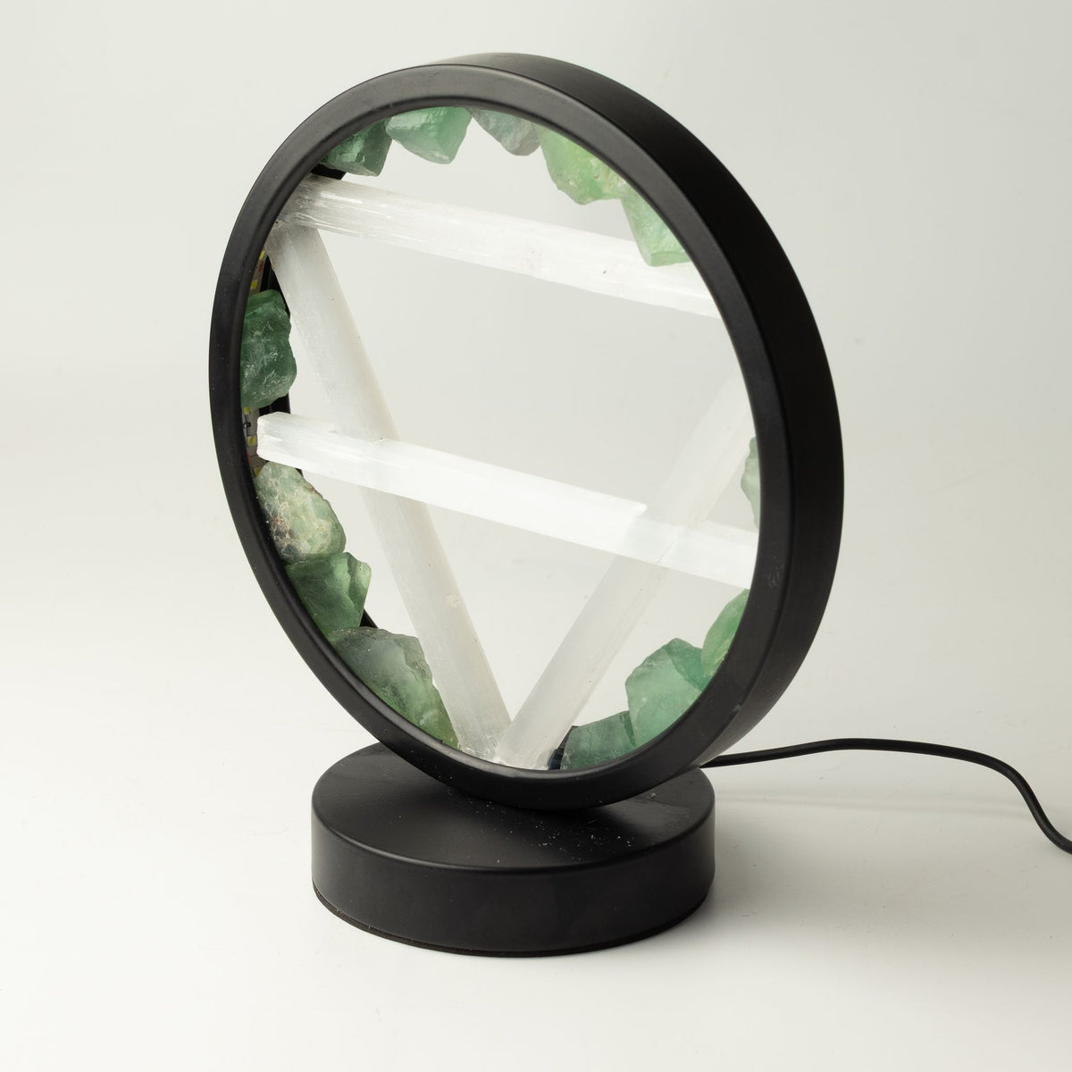 Gemstone Halo Lamp - Earth - Green Aventurine & Selenite