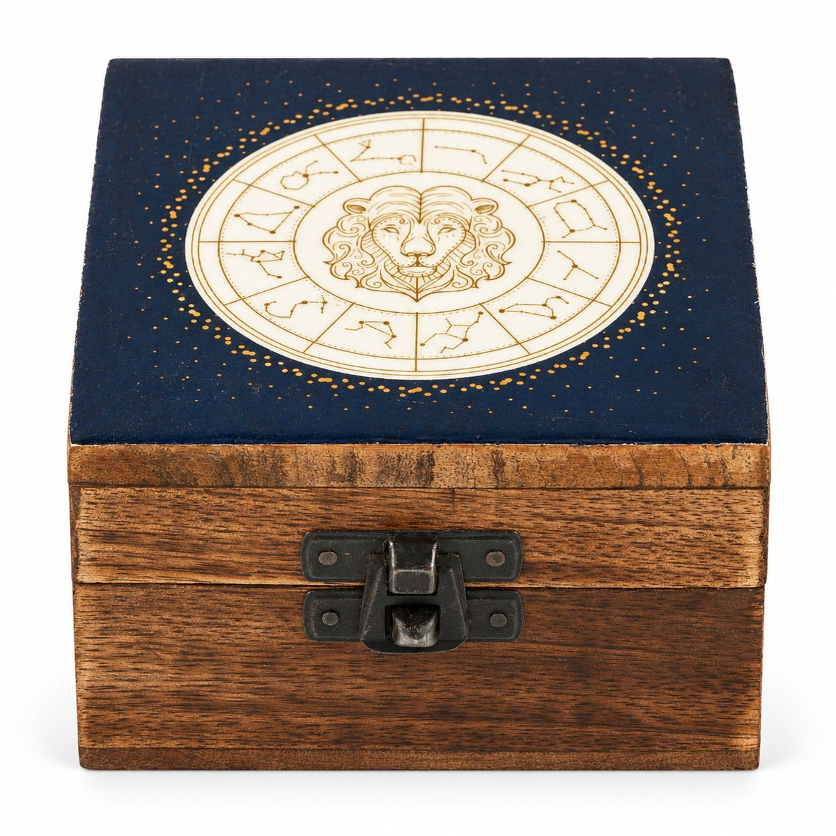 Leo Small Enamelled Keepsake Box