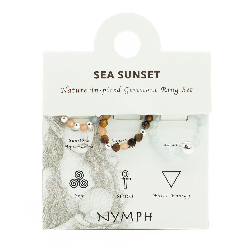 The Sea Sunset Ring Set — Nymph Gemstone Collection