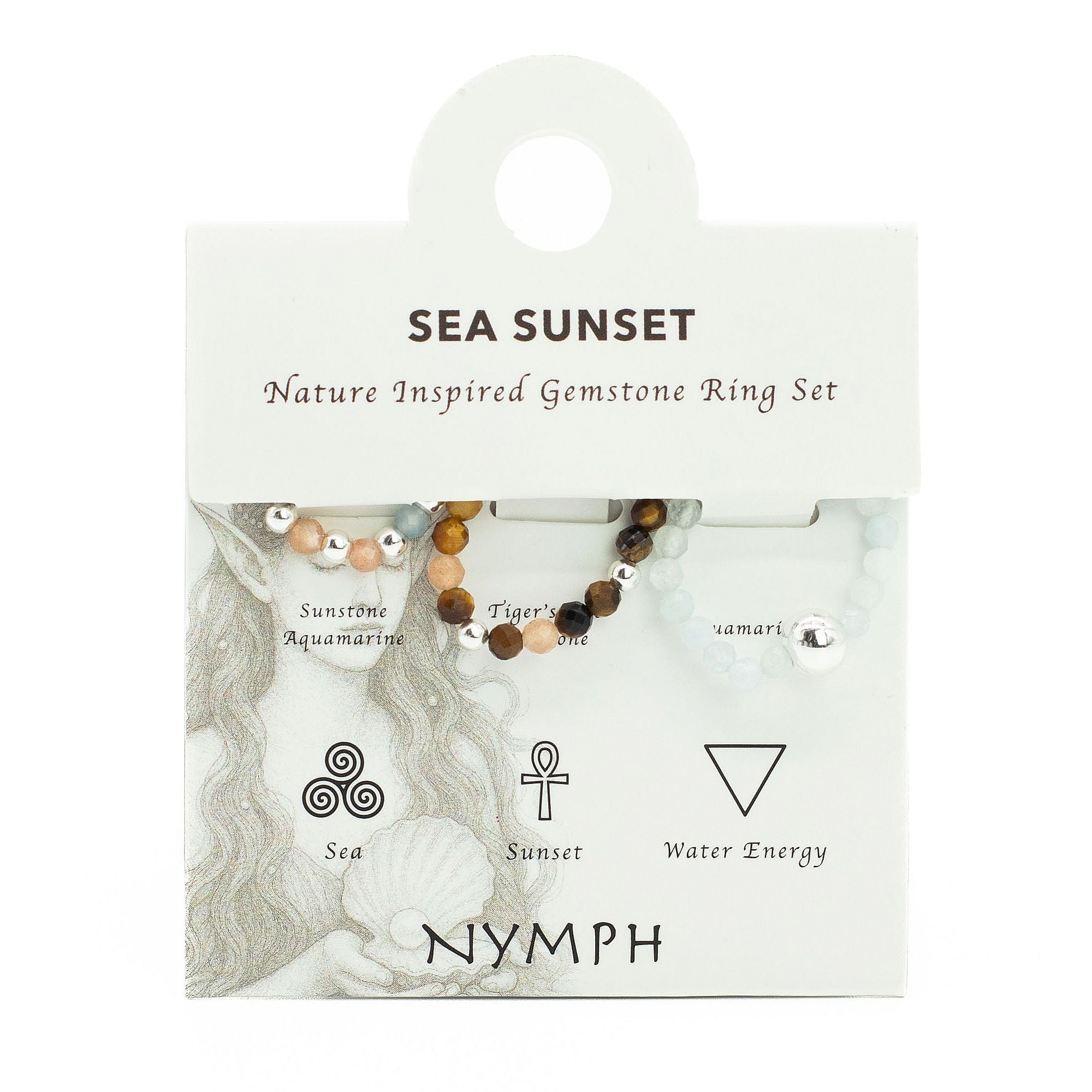 The Sea Sunset Ring Set — Nymph Gemstone Collection