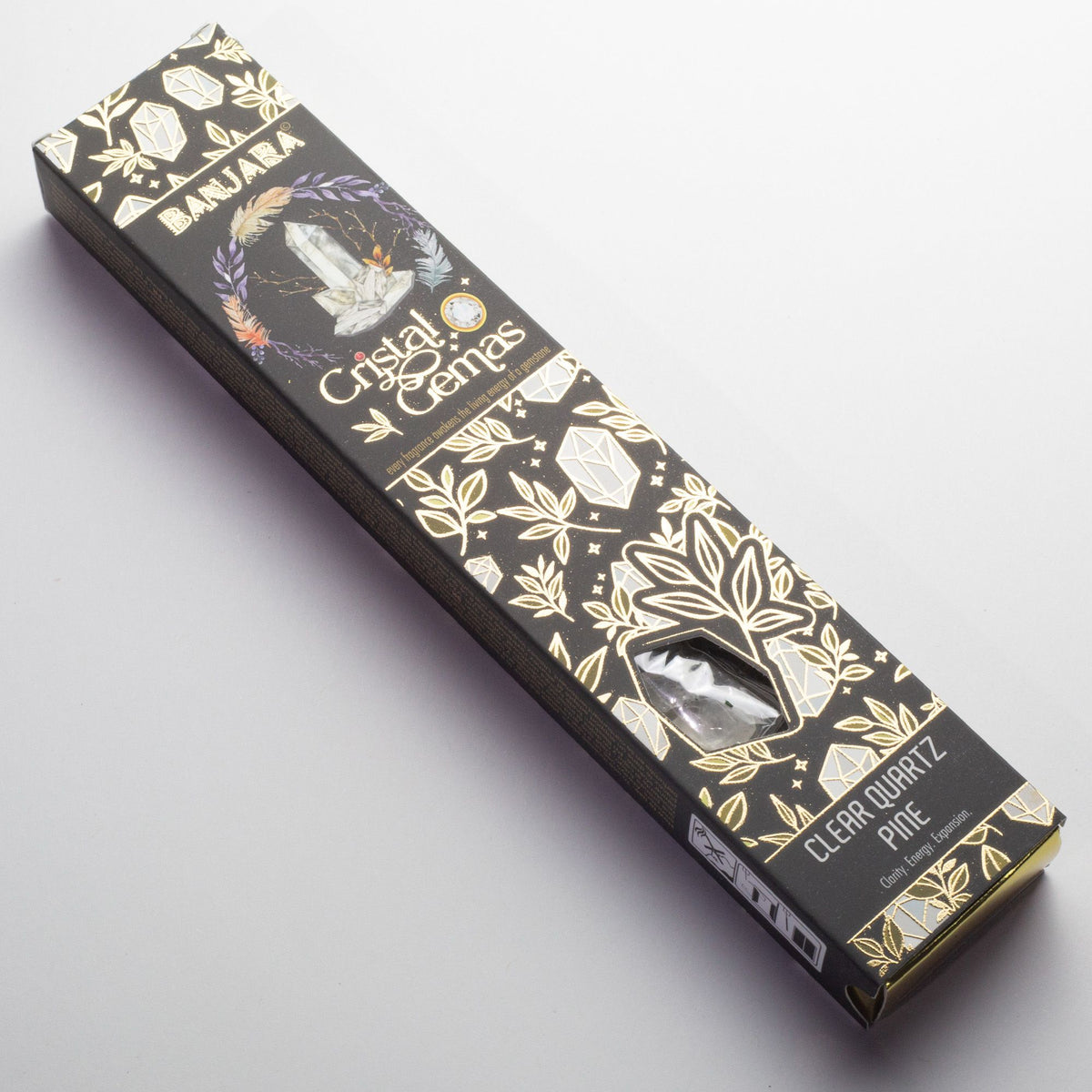 Clear Quartz Pine Cristal Gemas Incense Sticks - Banjara