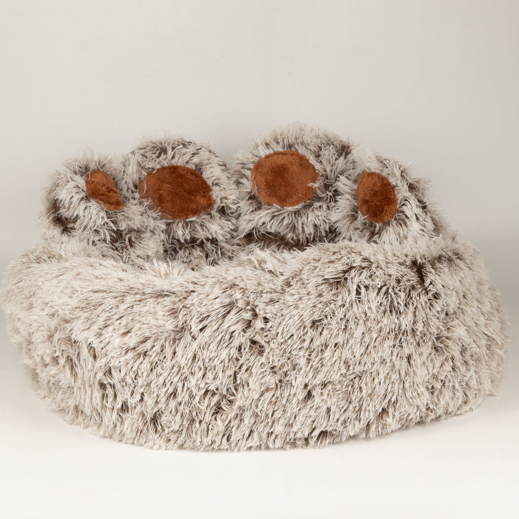 Paw-Shaped Plush Pet Bed for Cats & Small Dogs - Medium (60cm)
