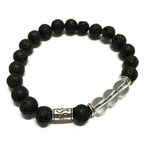 Tribal Rock Quartz Lava Stone Bracelet