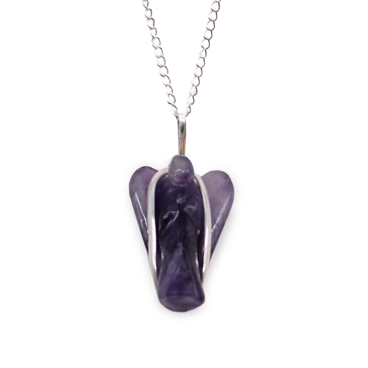 Amethyst Gemstone Guardian Angel Pendant