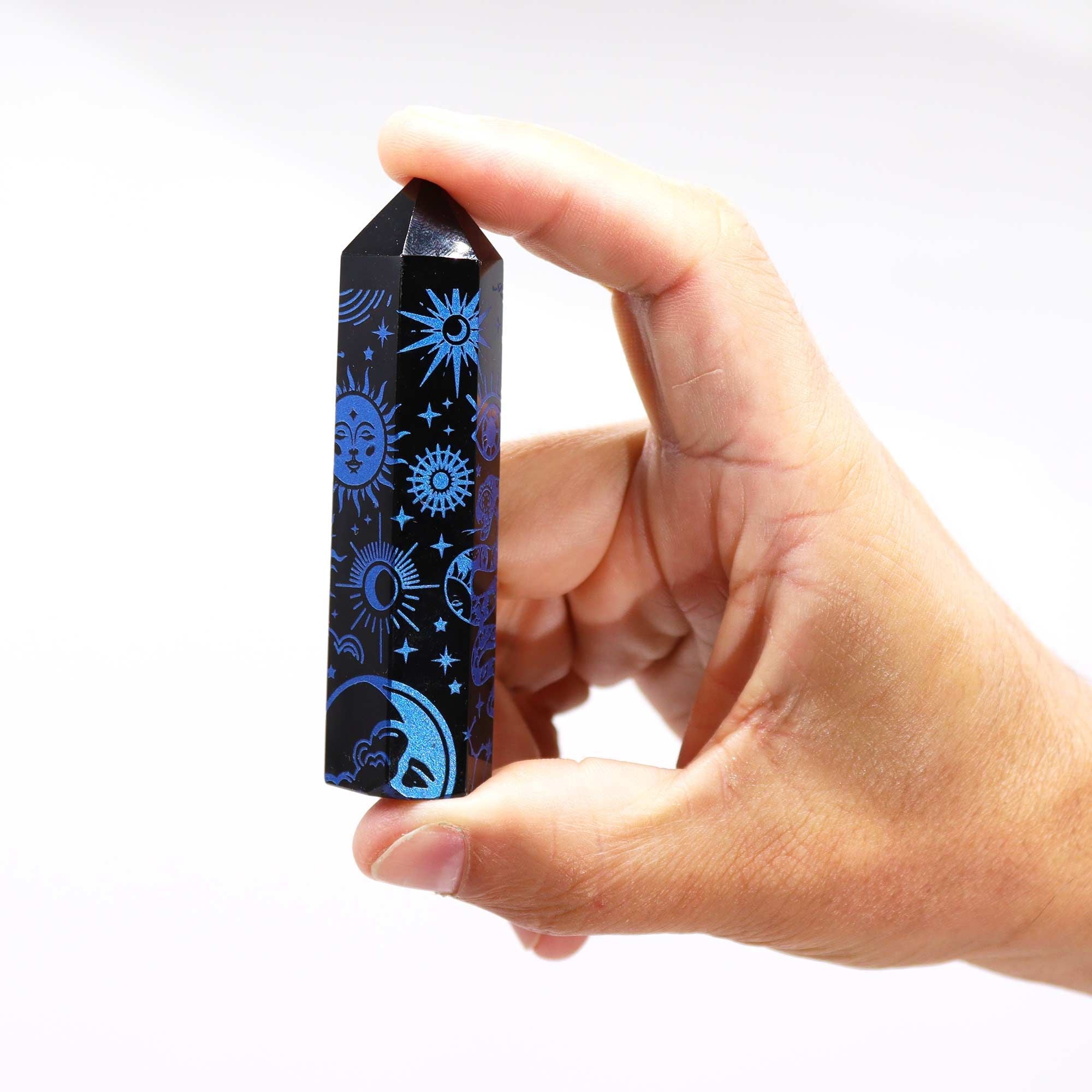 Mystic Story Midnight Blue Black Obsidian Point