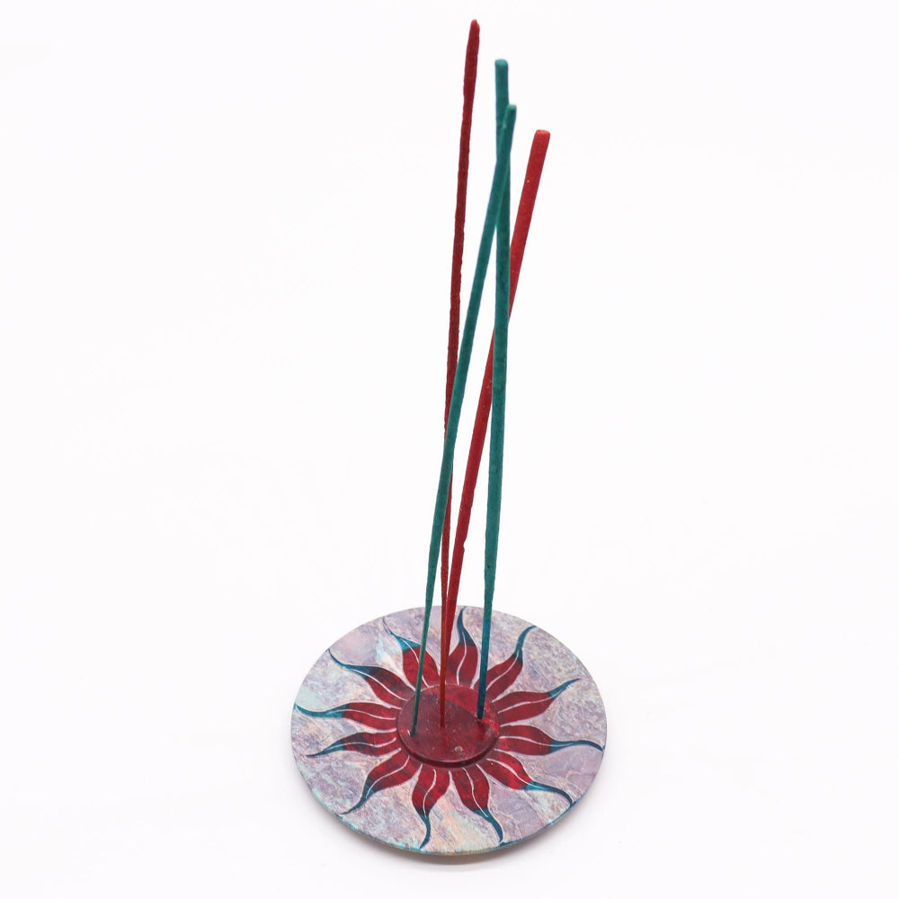 Sun Flower  Soapstone Disc Incense Holder