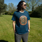 Nomad Sari Stonewashed Cotton T-Shirt | Stay Wild Moon Child | Blue | Small