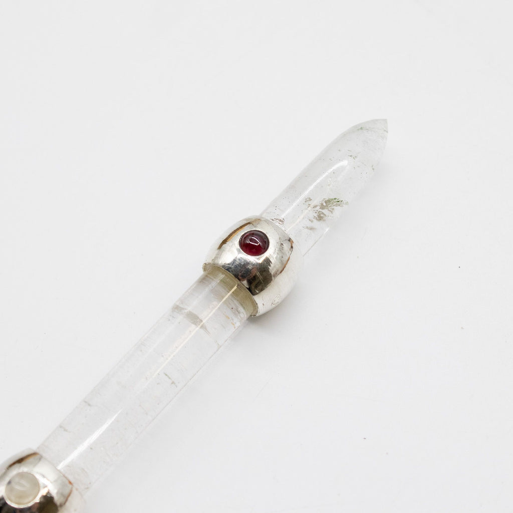 Celestial Prism Wand - Amethyst Moving Crystal Sphere Quartz Stem